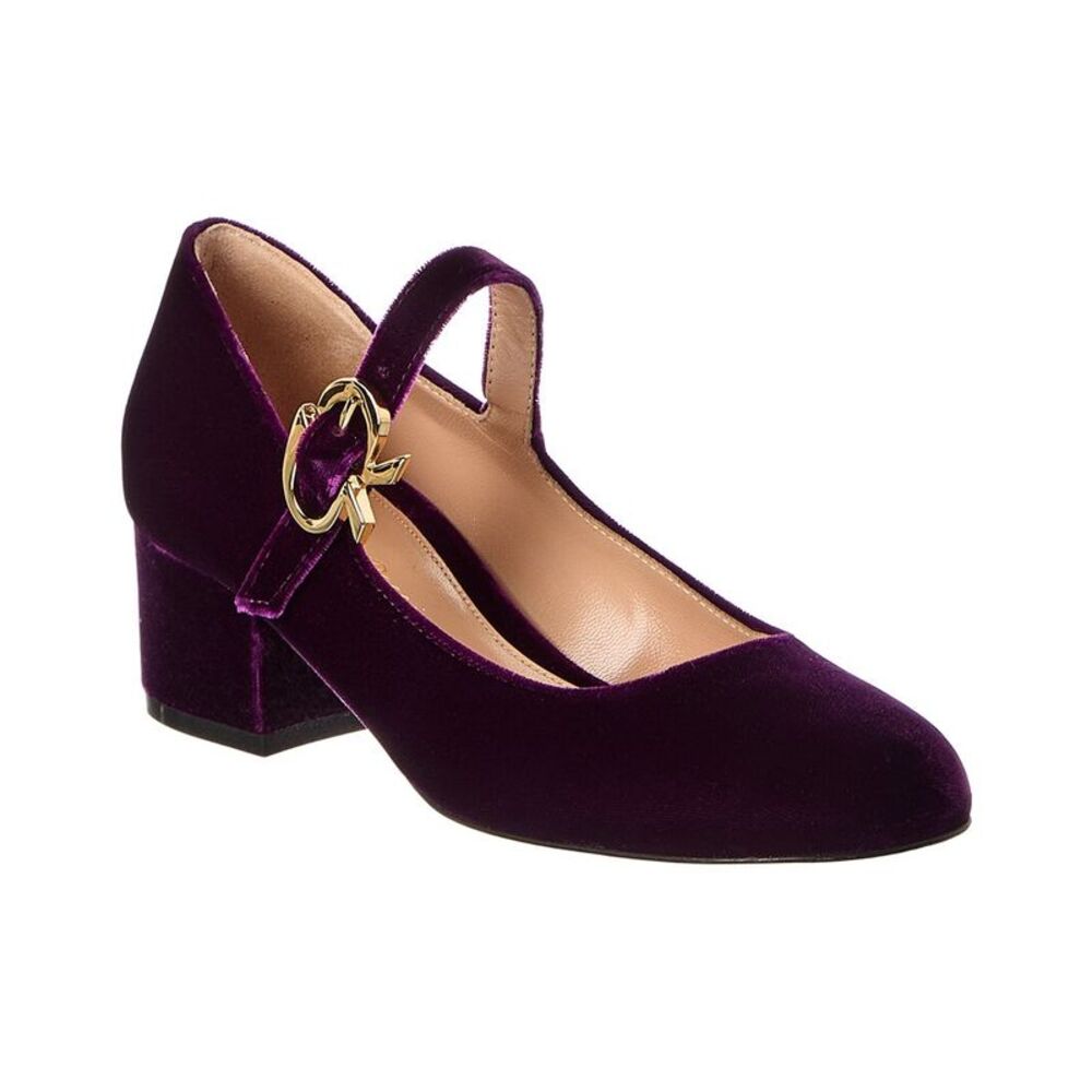 Gianvito Rossi Mary Ribbon 45 Velvet Pump, Purple